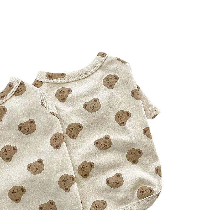 Spring and Autumn Bottom Shirt Pet Teddy Dog Bigbear Cat Pomeranian General Schnauzer Small Puppy Clothes