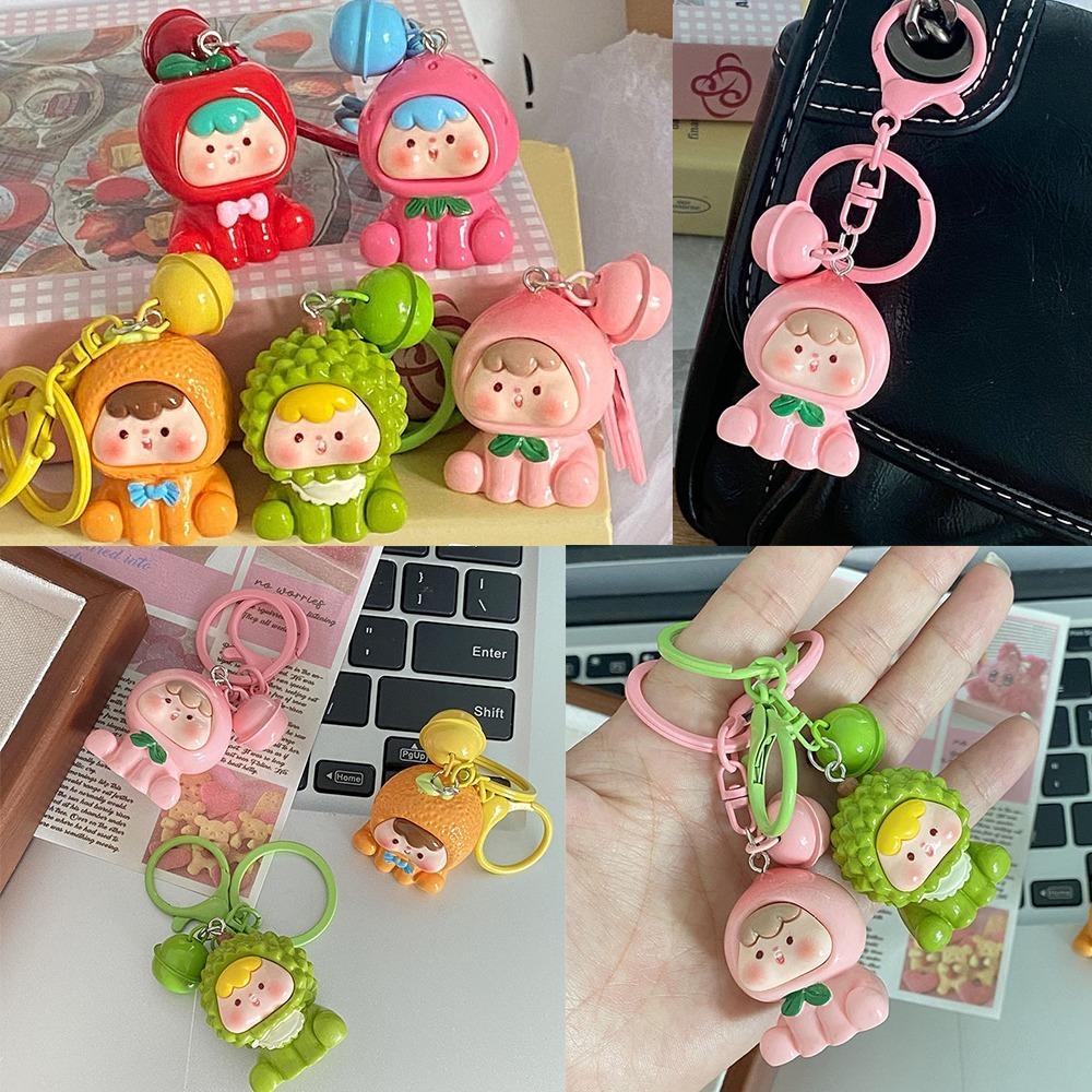 New Night Glow Bell Keychain Cute Candy Color Pendant Bag Pendant Creative Backpack Hange Gift Pendant