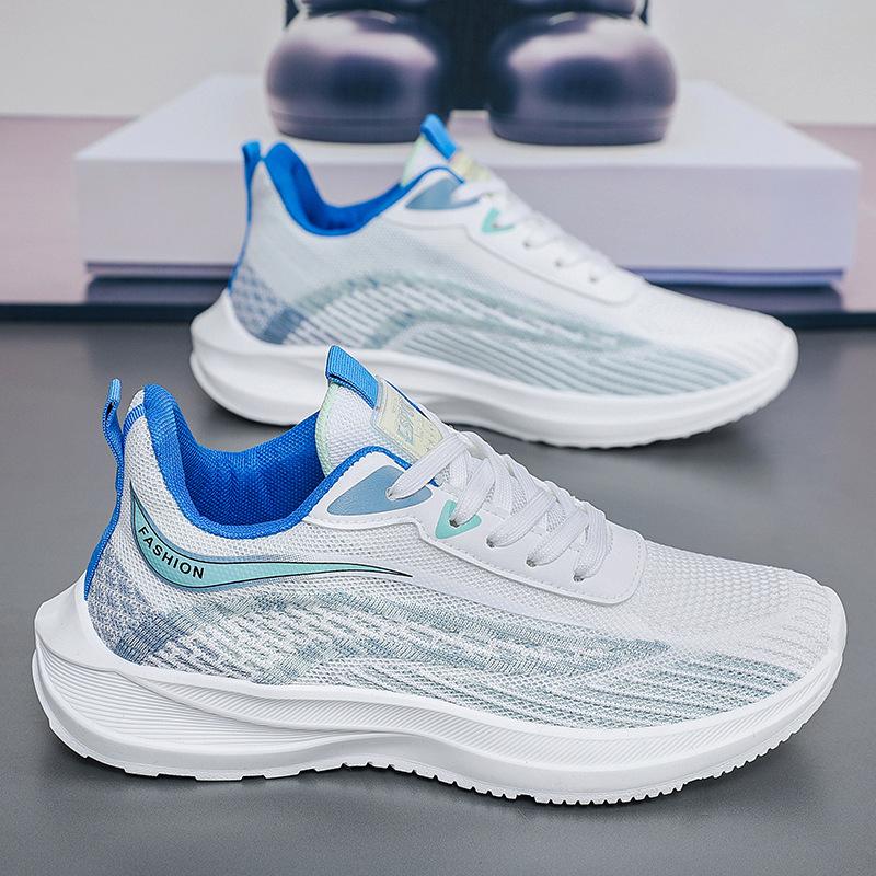Men's Fly-woven Sports Shoes Men's 2025 Summer New Versatile Breathable Casual Shoes Men's Soft-soled Lightweight Running Shoes