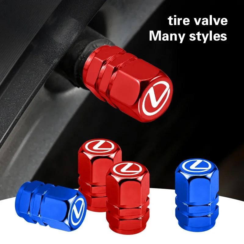 4Pcs Aluminum Alloy Car Tire Valve Covers Auto Accessories For Lexus ES RX NX LS UX LM LX GX LC RZ IS CT GS RC HS SC TX LBX IS30