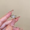 Open Copper Modern Ring With Irregular Wave And Beautiful Zirconia For Women