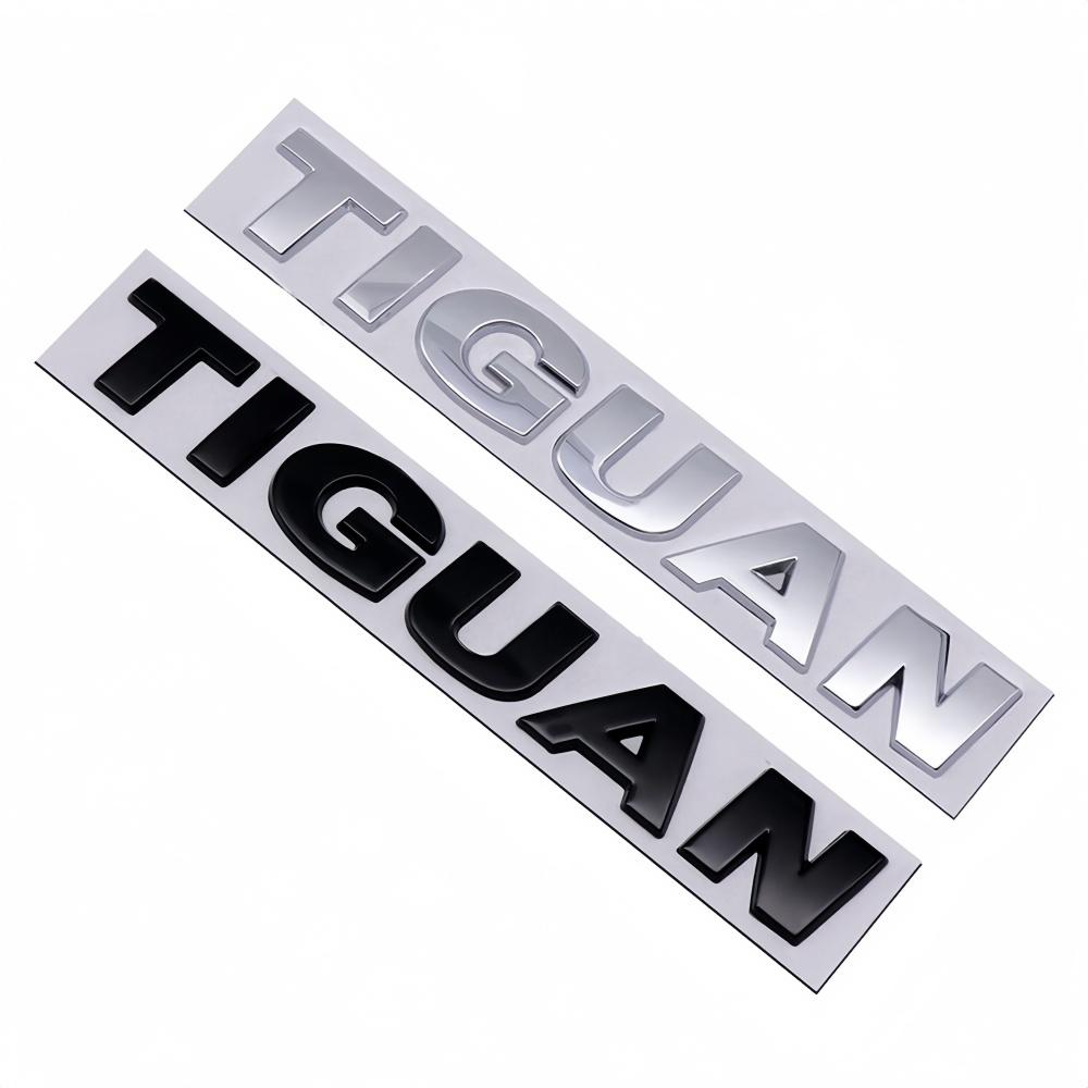 Pegatina de Coche 3D Metal Cromado Plata Negro Maletero Trasero Carrocería Guardabarros Letras TIGUAN Etiquetado Emblema Insignia Logo