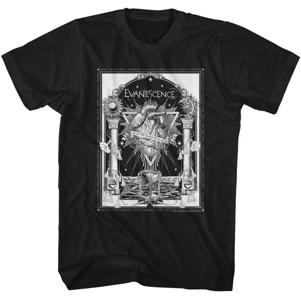 Evanescence Broken Pieces Heart Black Music Shirt