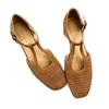2025 new summer retro woven beautiful Roman sandals women's skirt hollow Mary Jane thick heel bag head single shoes