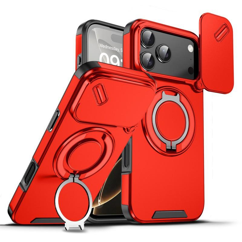 Cross Border Compatible IPhone 17 Promax Phone Case Lead Customer Push Window Magnetic Bracket Apple 16 Anti Drop Protective Cover