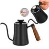 Coffee Pot with Lid Thermometer 304 Stainless Steel Clear Scale Solid Wood Handle High Quality Hand-made Coffee Utensils 550ML