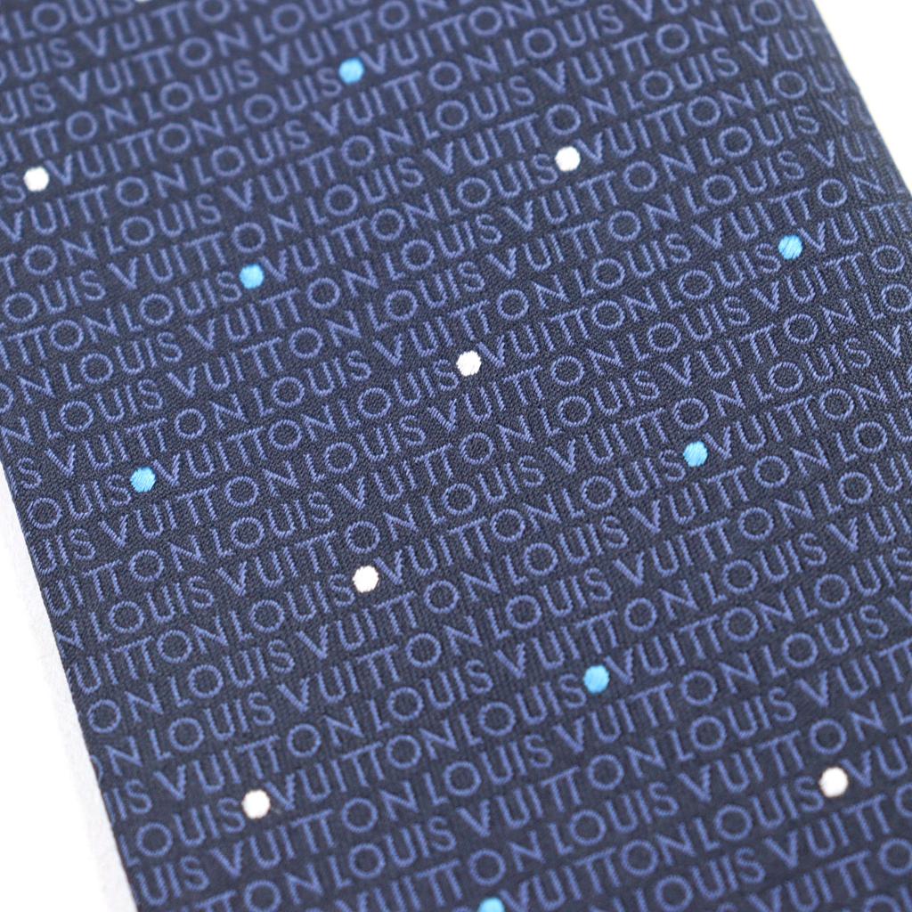 Excellent LOUIS VUITTON Tie Cravate LV Signature All-over Logo Pattern, Silk Men M78045 Used