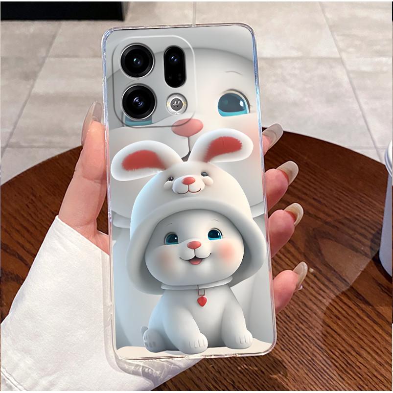 Case For OPPO Find X9 Pro 5G Clear Luxury Cute Love Rabbit Funny Slim Soft TPU Silicone Cover For OPPO FindX9 X9Pro Phone Case