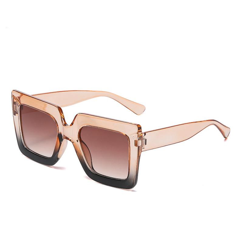 New Fashion Sunglasses Women Trendy Large Frame Two Color Splicing Sun Glasses Men Outdoor Beach Sunshade Eyewear Uv400