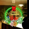 2025 LED Christmas Wreath Hanging Decoration with 8 Light Flashing Functions & Timer LED String Lights Home Window Ornament Lamp