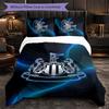 Newcastle United Football 3 Piece Bedding Set Soft Duvet Cover Set with Pillowcases Printed Bedroom Decor Set for Home