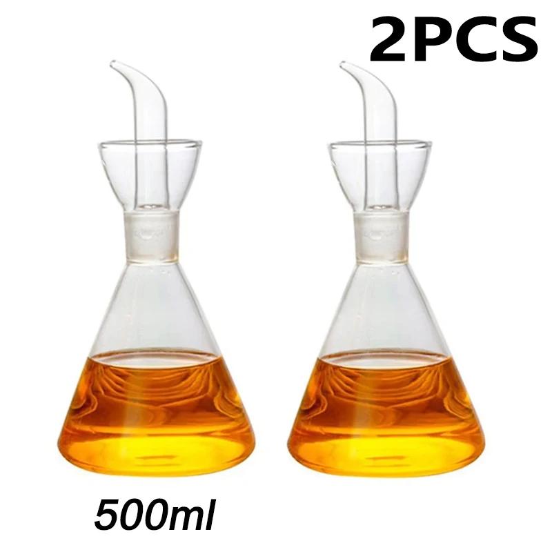 High Borosilicate Glass Anti-drip Oil Bottle Household Leak-proof Oil Vinegar Pots Kitchen Soy Sauce Seasoning Oil Pot Tool