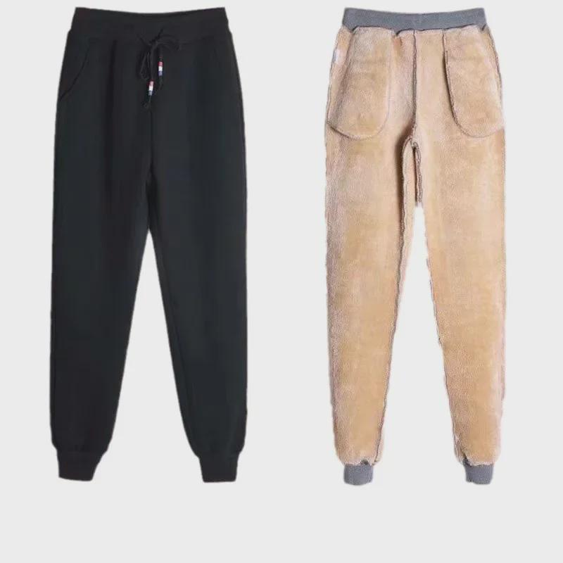 Men's Lamb Fleece Sweatpants: Autumn/Winter, Loose Fit, Trendy Thickened Velvet, Casual Long Pants.