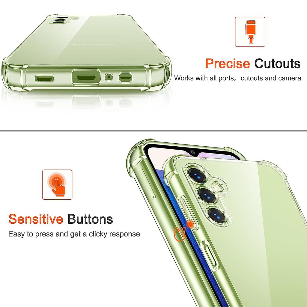 3 ks Průhledný kryt pro Samsung Galaxy A14 4G A04 A04s A24 4G A34 5G Silný Nárazuvzdorný Měkký Silikonový Kryt na Telefon pro Samsung A54 5G