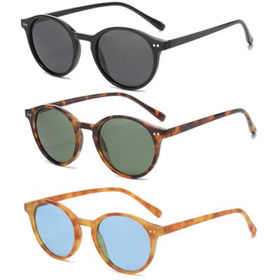 Occhiali da sole polarizzati rotondi retrò da donna, classici con montatura leopardata, occhiali da sole alla moda, occhiali da guida neri da donna