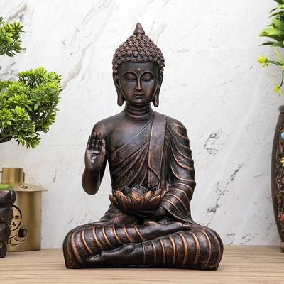 New Sitting Buddha Statue Showpiece Idol Home Decor Items for Living Room and Gifts