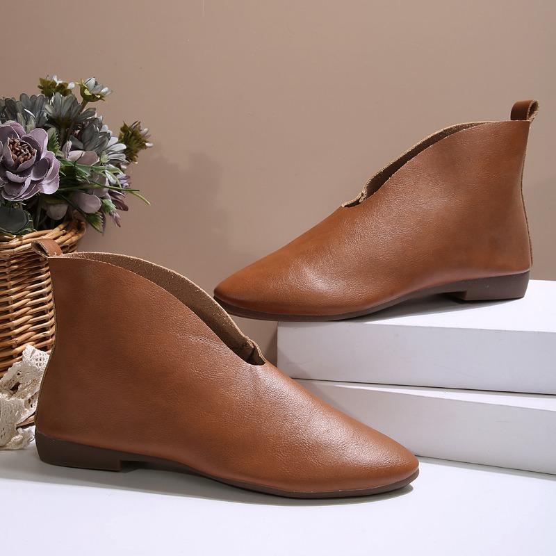 Outdoor Shoes Women 2024 High Quality Ankle Women's Boots Concise Modern Boots Women Low Heel Slip On Plus Size Shoes Female