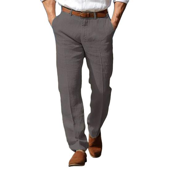 

Чоловічі штани Середня посадка Застібка на ґудзику та блискавці Повсякденні штани з кишенями Однотонні Прямий крій Довгі штани Для подорожей Роботи Щоденного носіння S сірий