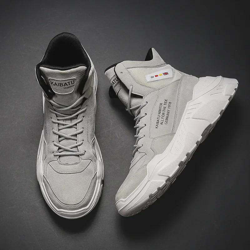 Men's High-Top Thick-Soled Casual Sports Boots for Fall/Winter