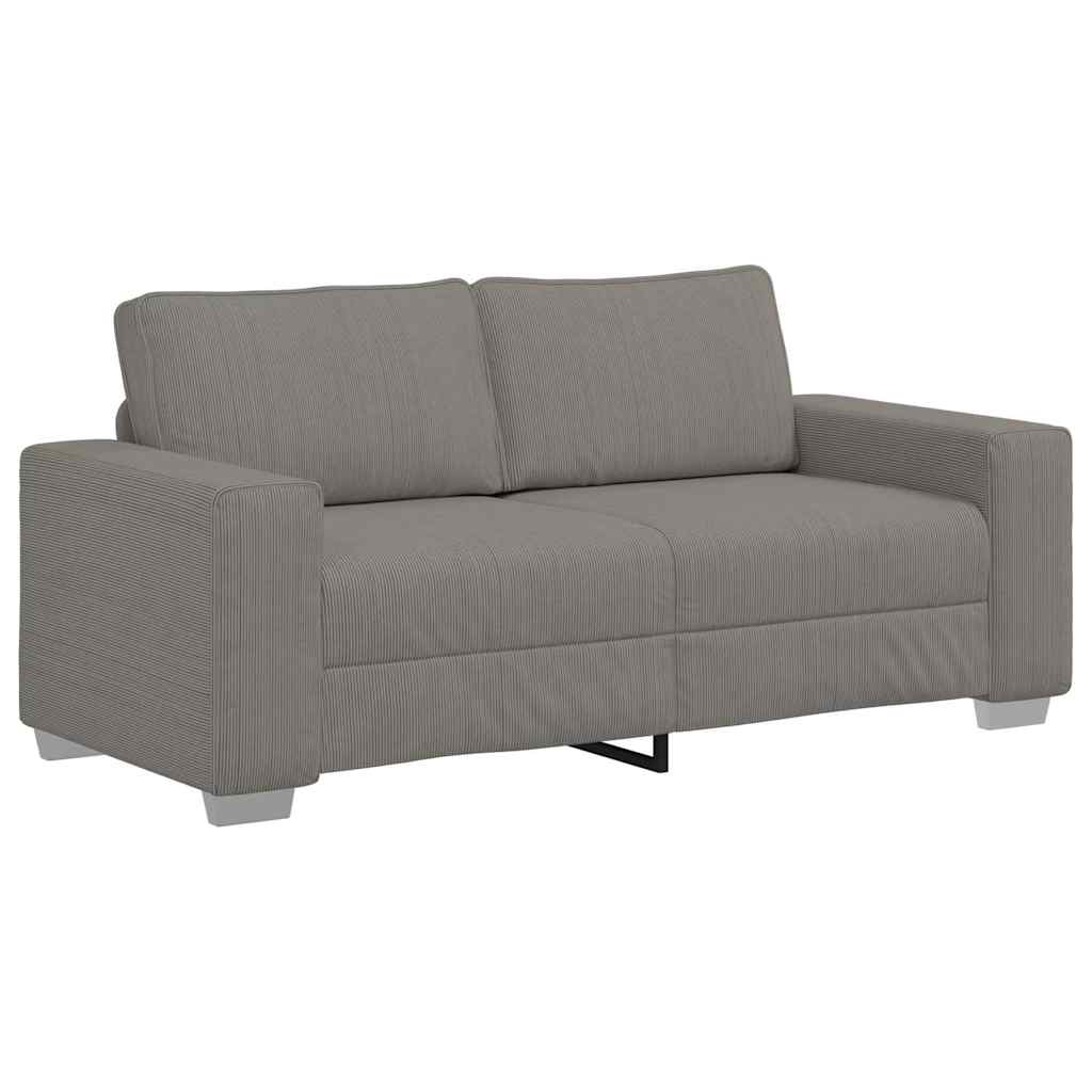 2 Seater Sofa Light Grey 180x77x82 Cm Corduroy Fabric
