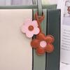 PU Leather Sunflower Bag Pendant Contrasting Bag Pendant Five Petal Flower Keychain  Car Accessory