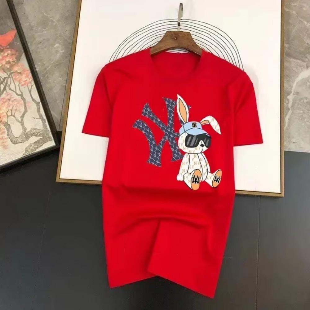 Summer 100% Cotton Luxury Brand T Shirts For Men Hip Hop Rabbit Graphic T-shirts Korean Version Harajuku Y2k Oversized Top Tees