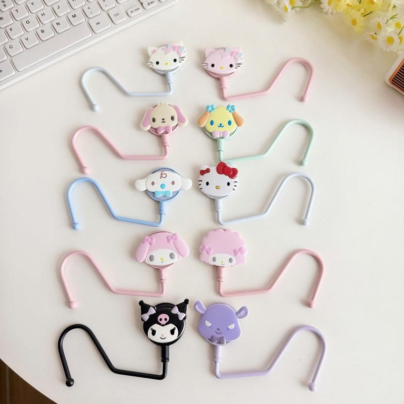 Hello Kitty Hook Kuromi My Melody Hooks Desktop Hooks for Hanging Bag Cap Cup Data Cable Desktop Organizer