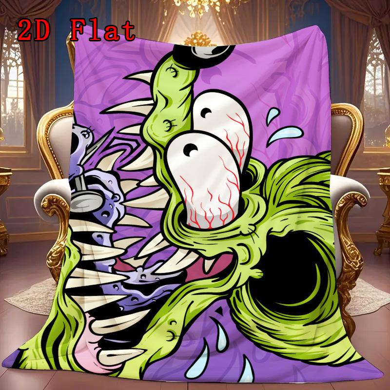 Rat Fink 2D Flat Pattern Flannel Blanket High quality All Seasons Warmth and Comfort Perfect for Christmas Gifts.MMT0918353