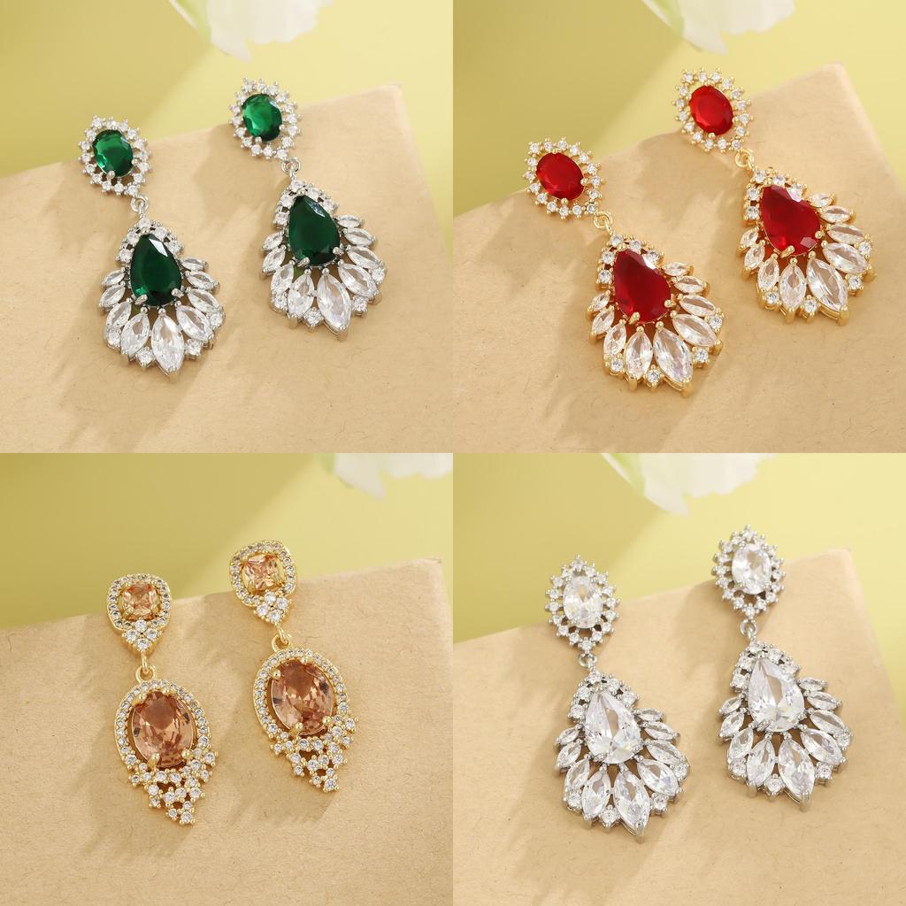 Geometric Drop Dangle Earrings With Zirconia For Evening Wear And Women Fashion