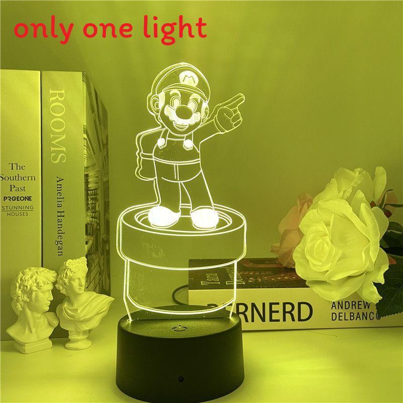 Super Mario Usb Night Light With Color Changing Led For Gaming Room Decor
