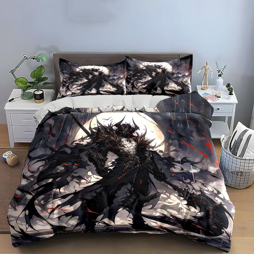 Set di Biancheria da Letto con Copripiumino e Federe, Morbido e Confortevole, Decorazione Dark Knight, Inclusi 1*Copripiumino & 2*Federe, Regalo
