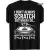 European Sizes Men's Funny Billiards T-Shirt & Hoodie - "I Don't Always Scratch" Pool Player Humor, Retro Casual Graphic Tee with Cue Stick Print