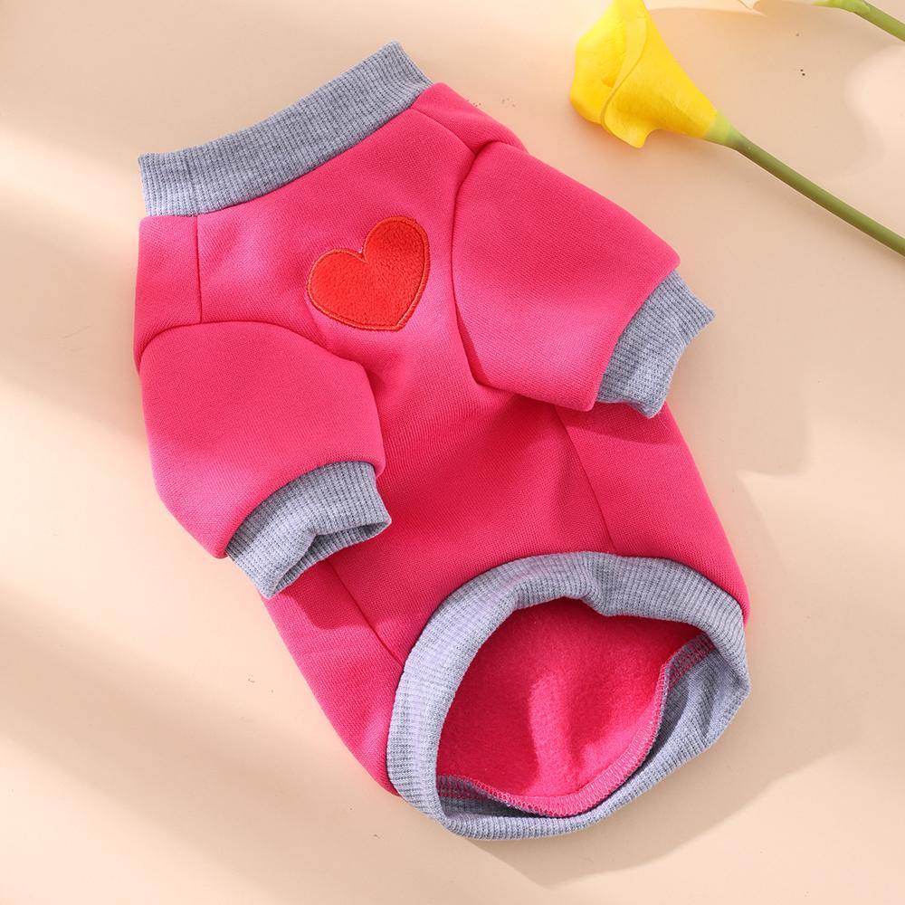 Thickened Winter Warm Small Dog Hoodie Love Medium Cat Sweater for Taddy Yorkshire Cute Puppy Bipedal Clothes Accessories