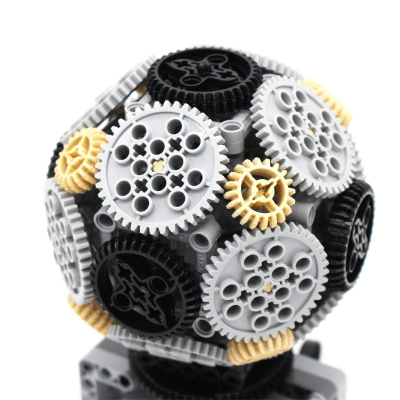 Electric Mechanical Unit Model MOC Building Block Technical Bricks Assembly Autobiographical Gear Earth Ball With Power Function