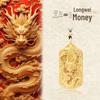 Gold-Plated Dragon Pendant: Retro Style & Unisex Charm for Safe Travels.