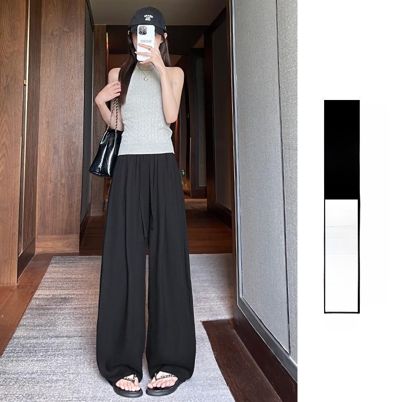 Tencel Linen Wide Leg Pants For Women With High Waist Summer Casual Fit