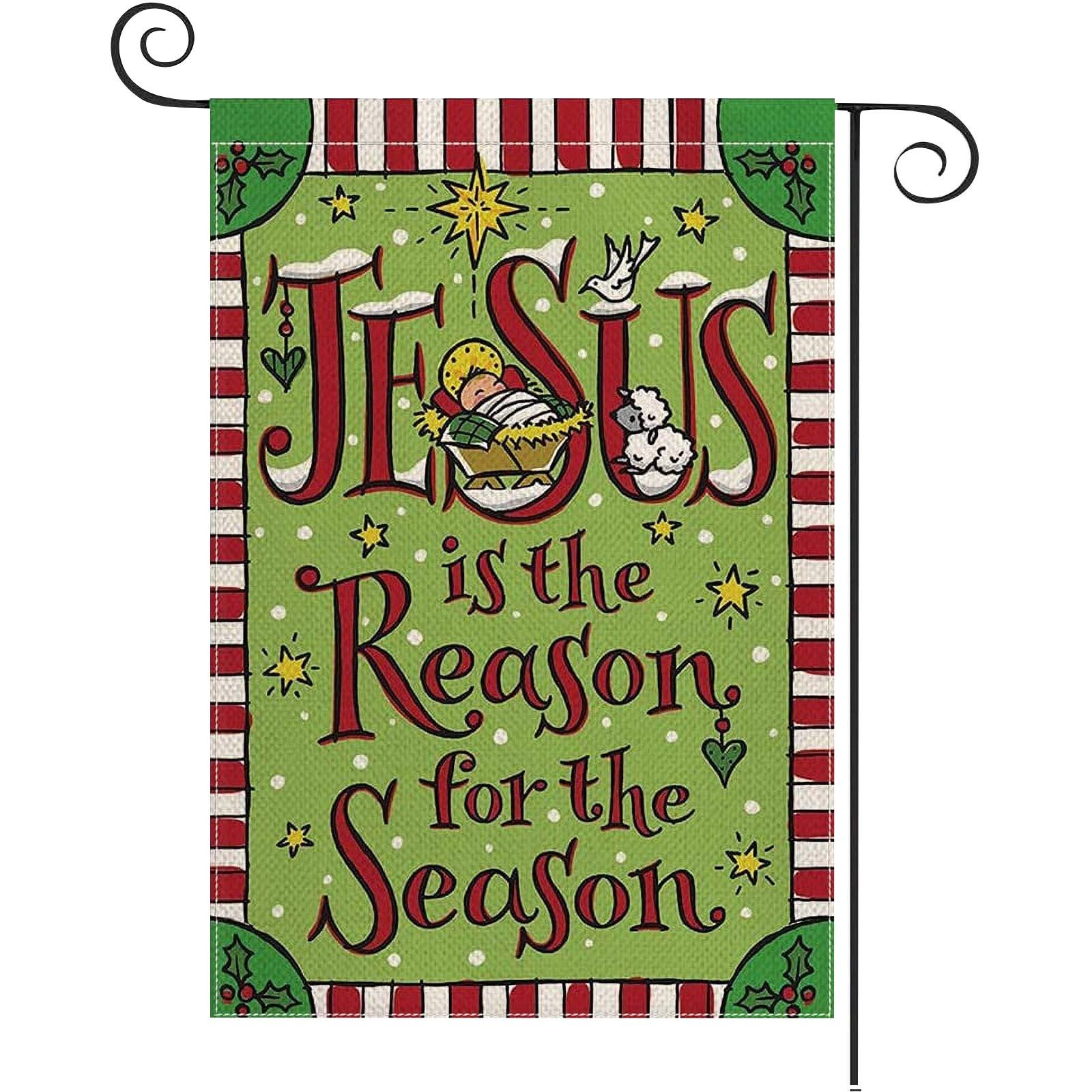 

Рождественский садовый флаг 12 х 18 дюймов, двусторонний открытый вертикальный сельский праздник, садовые украшения One Size