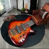 Elektrische Gitarre Klassische Gitarre Runder Teppich für Wohnzimmer Schlafzimmer Kinderzimmer Dekoration, Haustierbereich Teppich Rutschfeste Bodenmatte