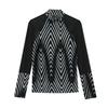 Damen Modisches Design mit Mesh-Zebramuster-Oberteil mit Langarm-T-Shirt