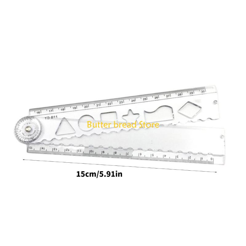 W89C Precisions Sliding Edgeds Paper Cutting Ruler Foldable Acrylic Transparent Design For Crafting Office School Use