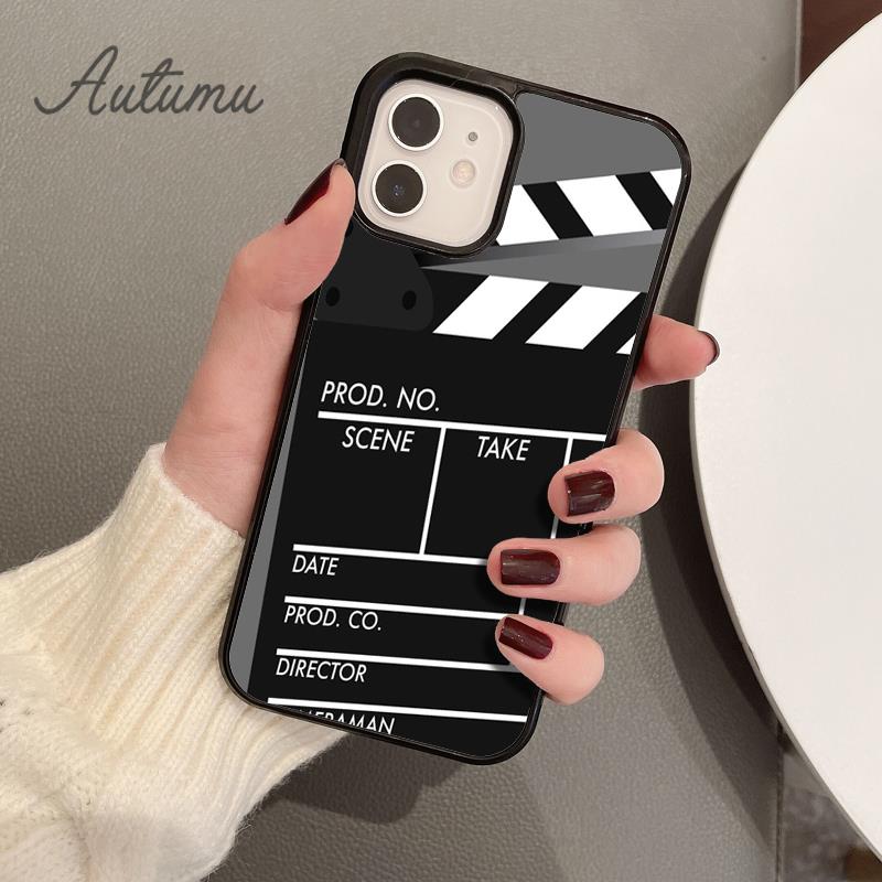 Clapper Board Film Movie Maker Phone Case for iPhone 11 12 13 14 Pro Max Mini XR XS SE 2020 7 8 Plus Galaxy S21 S22 Cover Shell