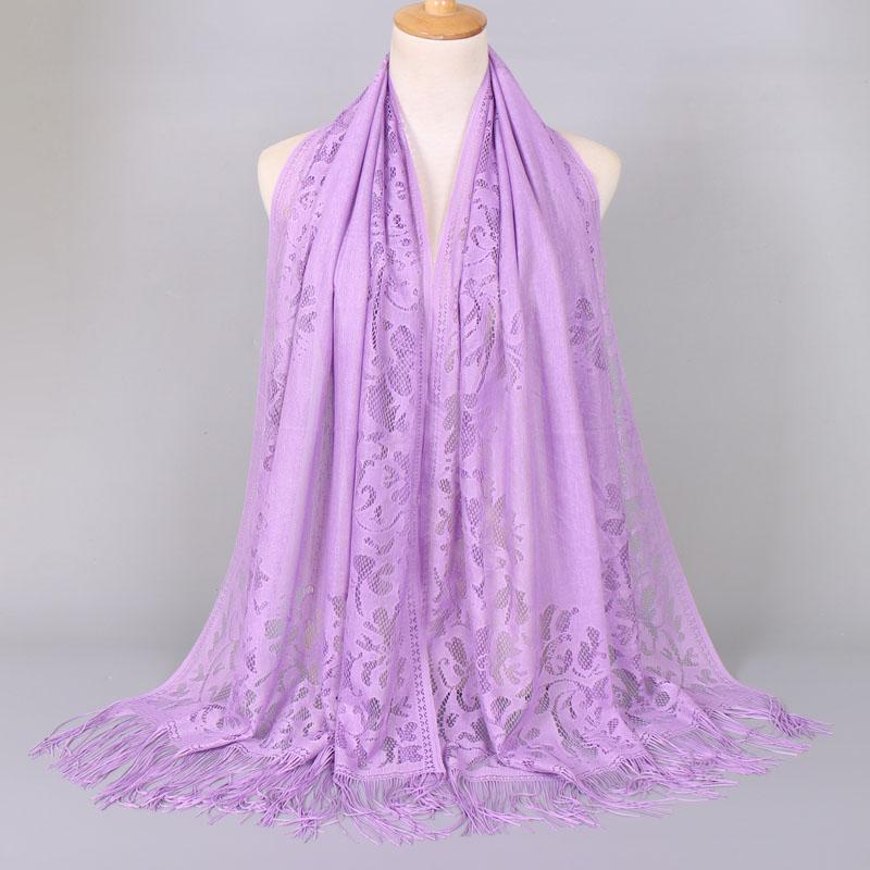 Embroidery Lace Woman'S Veils Church Tassel Long Shawls Hollow Out Muslim Woman Hijabs Elegant Party Shawl Scarves Maxi Wrap
