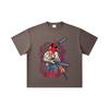 260 GSM Double Yarn 32 Count 100% Cotton Chainsaw Man V42 Denji Makima Print Unisex Heavy Cotton T Shirt