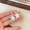 Island Holiday~ Double Starfish Shell Earrings Women's Delicate Stud Earrings for Seaside Vacation Niche Unique Earrings
