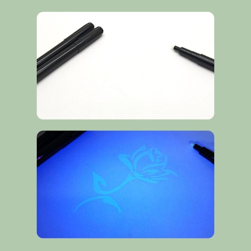 2 Stück unsichtbare Tintenstifte mit LED-Licht-Schlüsselanhänger – ideal als Geburtstags- oder Weihnachtsgeschenk, für geheime Botschaften für Kinder