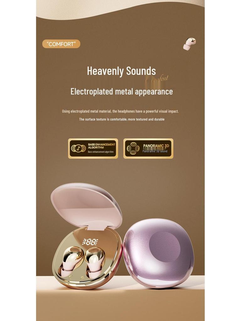 Invisible Bean Sleep TWS Bluetooth Earbuds with Digital Display