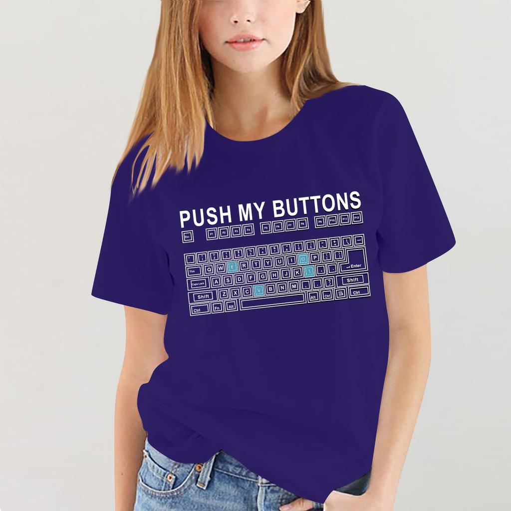 Women Girls Plus Size Print Tees Shirt Short Sleeve T Shirt Blouse Tops