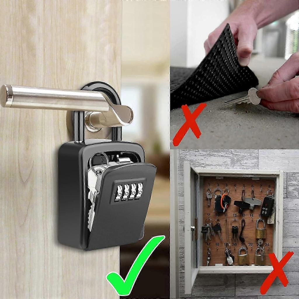 Key Safe With Hanger, [newest] Waterproof Key Box Outdoor Key Box, Combination Key Safe For Home, Garage, School