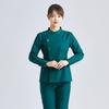 Women's Short Sleeve & Long Sleeve Dark Green Nurse Uniform Set