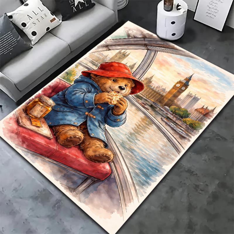 Paddington Bear Carpet Rug for Living Room Bedroom Home Sofa Decoration,Kids play Nonslip Floor Mat